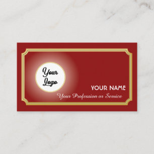 Visite Élégant logo rouge ornement cadre or Carte de visi