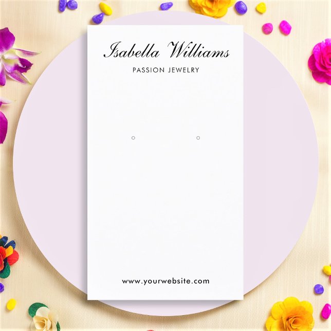 Visite Élégante carte d'affichage de script noir blanc (Créateur téléchargé)