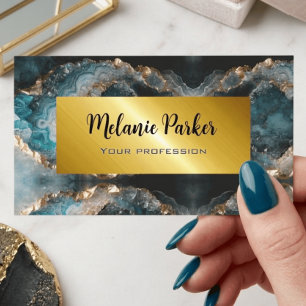 Visite Élégante carte de business Glitter en marbre doré 