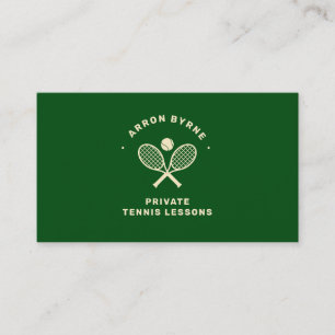 Visite Entraîneur de tennis Croisé Raquettes Carte de vis