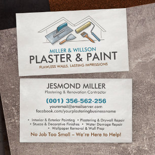Visite Entreprise de Plâtrage et Peinture  Carte de Visit