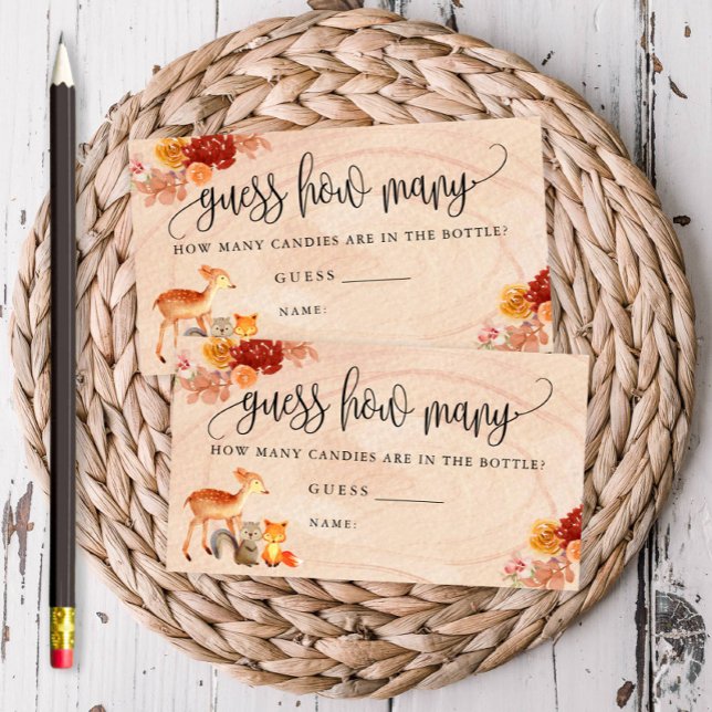 Visite Fall Woodland Animals Devinez Combien De Carte De  (A fun game for your baby shower!)