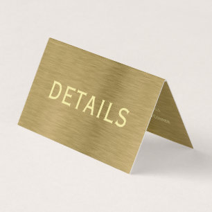 Visite Faux Gold Metal Texture avec carte de détail photo