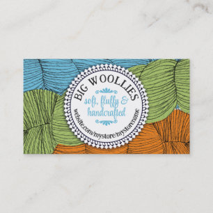 Visite fil tiré à la main tricot crochet carte de visit