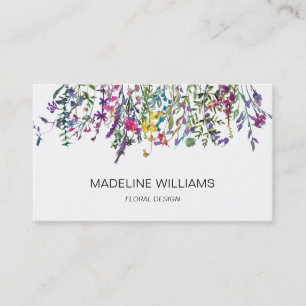 Visite Fleur sauvage Floral Design QR Code Carte de visit
