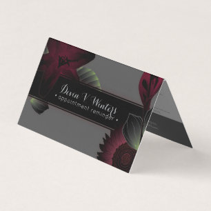 Visite Fleurs vintages élégance pliée carte de rendez-vou