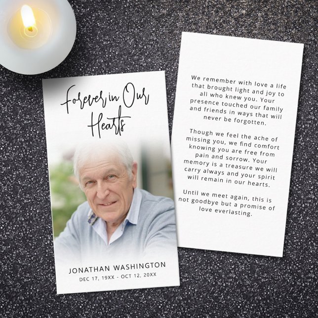 Visite Funérailles modernes Coeurs Forever Carte de prièr (Créateur téléchargé)