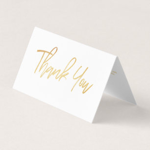 Visite Gold Foil Script Logo Carte de remerciements d'aff