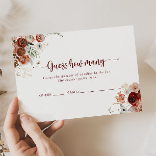 Visite Gold Rustic Floral Devinez Combien De Carte De Jeu