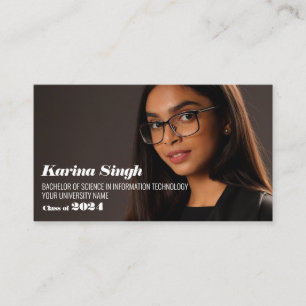 Visite GRAD ! Carte de nom de diplôme avec photo simple