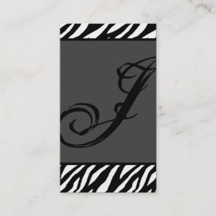 Visite Gris Gris Blanc Zèbre Imprimer Motif Carte de visi