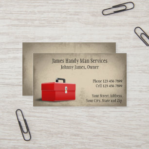 Visite Handy Man Entrepreneur Réparateur Homme Carte de v