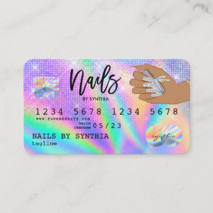 Visite Holographe Carte de crédit Nail Tech