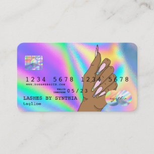 Visite Holographe Carte de crédit Nail Tech ajouter le lo
