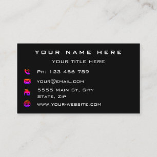 Visite Informations et couleurs de votre logo Carte de vi