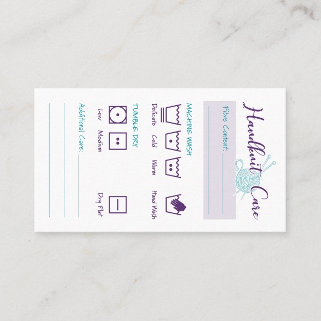 Visite Instructions pour le lavage de la carte de soins à (Devant)