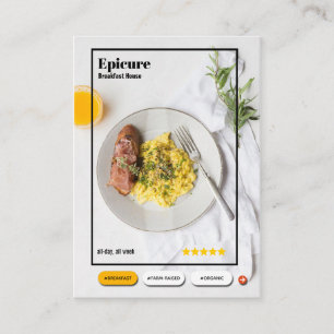 Visite interface restaurant petit-déjeuner carte de visit