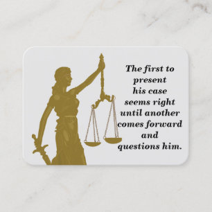 Visite Lady Justice - Carte de mémoire biblique légale