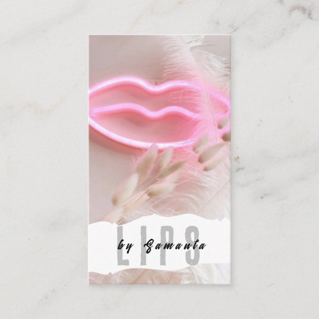 Visite Lèvres PMU Microblading Henna Salon Carte de visit (Devant)