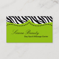 Lime Gree Zebra Imprimer Motif animal Carte de vis
