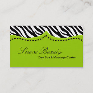 Visite Lime Gree Zebra Imprimer Motif animal Carte de vis