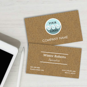 Visite Logo carte de visite, professionnel kraft en bois