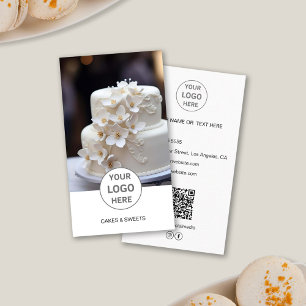 Visite Logo de Boulangerie de Gâteaux Photo QR Carte de V