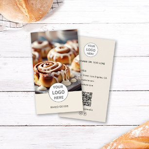 Visite Logo de boulangerie Photo QR Code Cream Carte de v