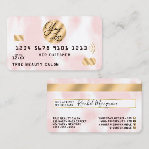Visite Logo de carte de crédit or rose blanc