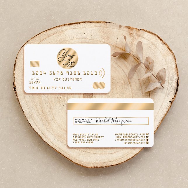 Visite Logo de la carte de crédit moderne Gold Black (Créateur téléchargé)