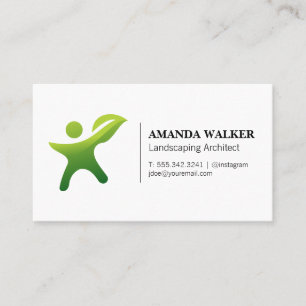 Visite Logo de la personne Feuille verte   Carte de visit