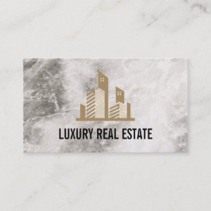 Visite Logo immobilier Découpe en marbre Carte de vis