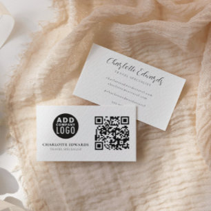 Visite Logo personnalisé QR Code minimaliste Carte de vis