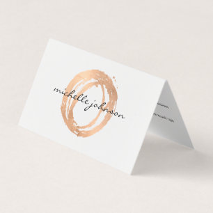 Visite Luxe Faux Rose Gold Painted Circle Carte de soins 