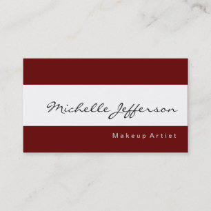Visite Maquillage Artiste Simple Rouge Blanc Carte de vis