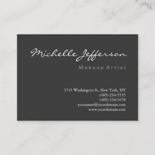 Visite Maquillage Chubby Artiste Script Gris Carte de vis