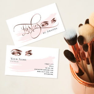 Visite Maquillage Eyebrow Eyes Lashes Rose Carte de visit