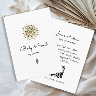 Visite Massage Yoga moderne Wellness QR Code Carte de vis