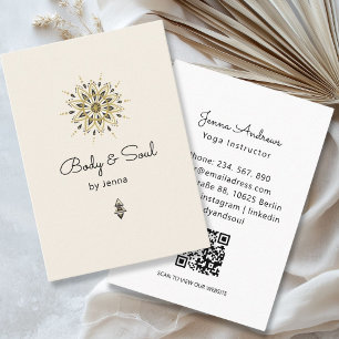 Visite Massage Yoga moderne Wellness QR Code Carte de vis