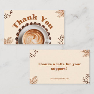 Visite Merci beaucoup Carte de remerciement Café