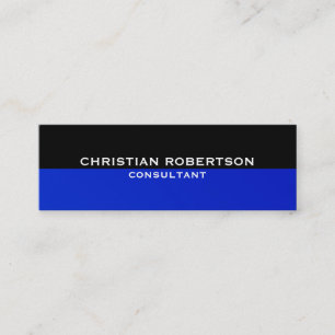 Visite Mini Black Blue Skinny Modern Consultant Carte de visit