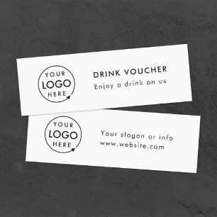Visite Mini Bon de boisson de l'entreprise   Carte du logo de 