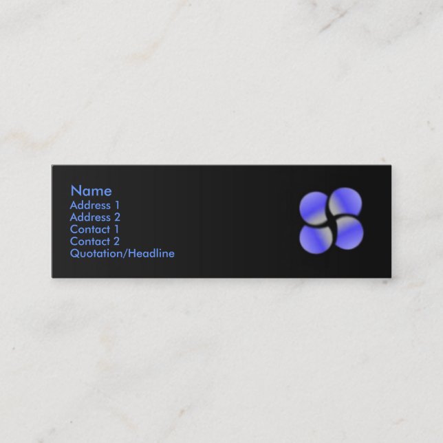 Visite Mini Carte bleue de profil de cercles (Devant)