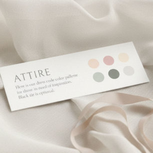Visite Mini Carte de code vestimentaire de mariage à points de