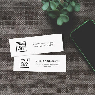 Visite Mini Carte de logo du bon de boisson de l'événement de 