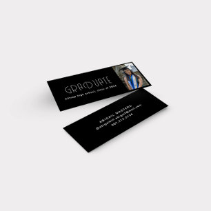 Visite Mini Carte de nom du diplômé en typographie moderne