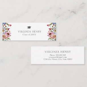 Visite Mini Carte de nom du Fleur sauvage coloré