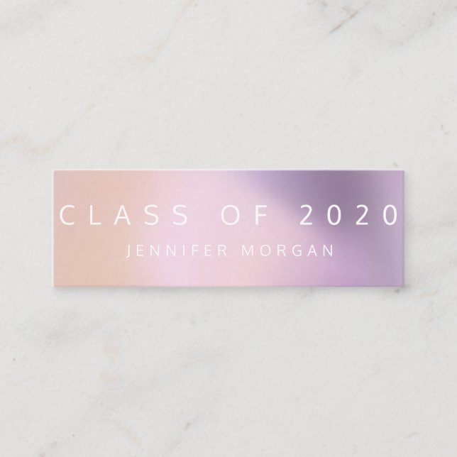 Visite Mini Carte de nom moderne Ombre Metallic Graduation (Devant)