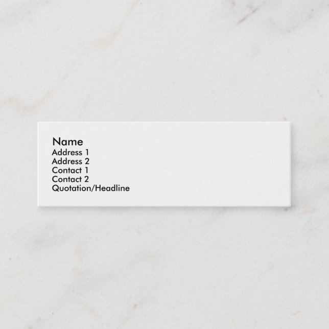 Visite Mini Carte de profil blanche (Devant)