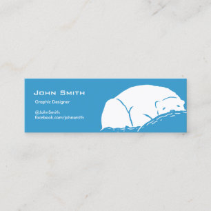 Visite Mini Carte de profil bleu Ours polaire dormant